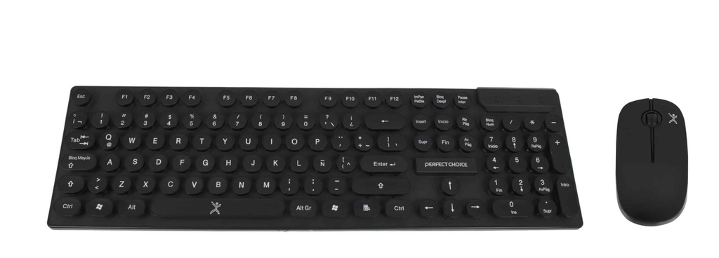 Kit                                                                                                                                                                                                     Teclado Y Mouse Inalámbrico Perfect Choice Pc-201052 - Español, Negro, 10 M, 1000 Dpi