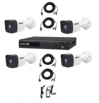 Kit                                                                                                                                                                                              De Video Vigilancia Marca Provision - (pak4lightcc2mp-28), 2 Mp 1 Dvr Ahd De 4 Canales + 4 Cámaras Bala De Plastico Con Lente De 2.8 (2mpx) Ext/interior