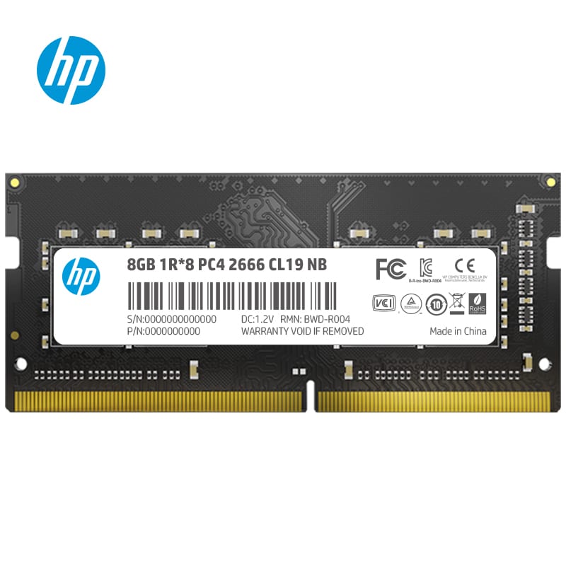 Memoria                                                                                                                                                                                 Ram Hp 7eh98aa#abm - 8 Gb, Ddr4, 2666 Mhz, So-dimm Latencia Cas 19