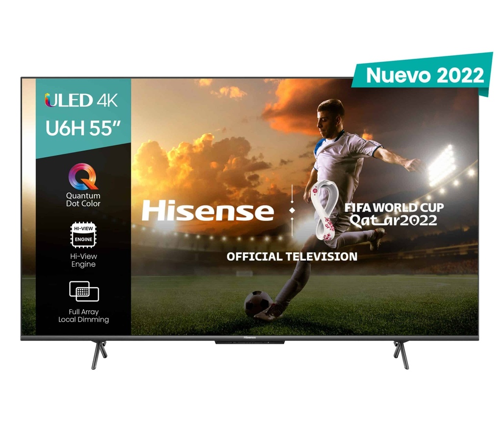Televisor                                                                                                                                                                                             Hisense 55u6h - 55 Pulgadas, Uled 4k Uhd, 3840 X 2160 Pixeles, Quantum Smart Google