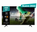 Televisor                                                                                       Hisense 43a6h - 43 Pulgadas, Led 4k Uhd, 3840 X 2160 Pixeles, Smart Google