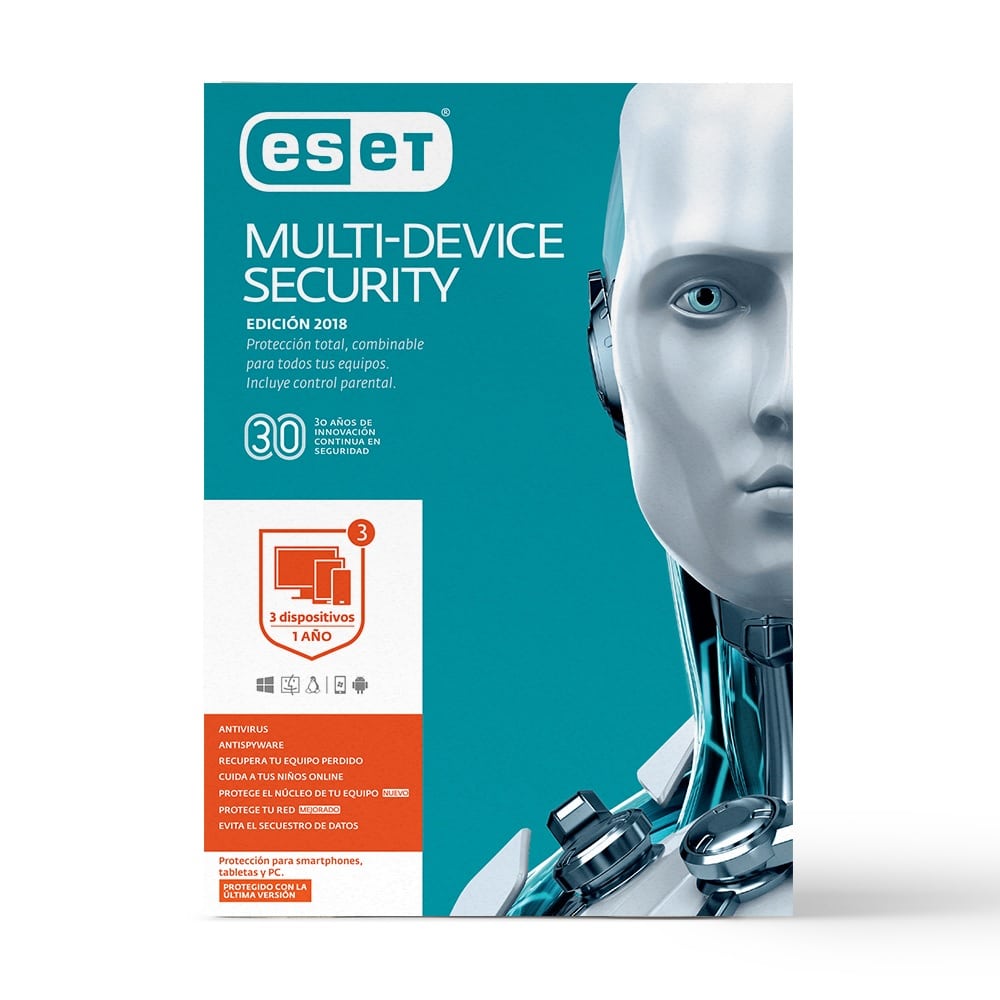 Antivirus                                                                                                                                           Eset Multidevice Security - 3 Licencias, 1 Año(s), Caja