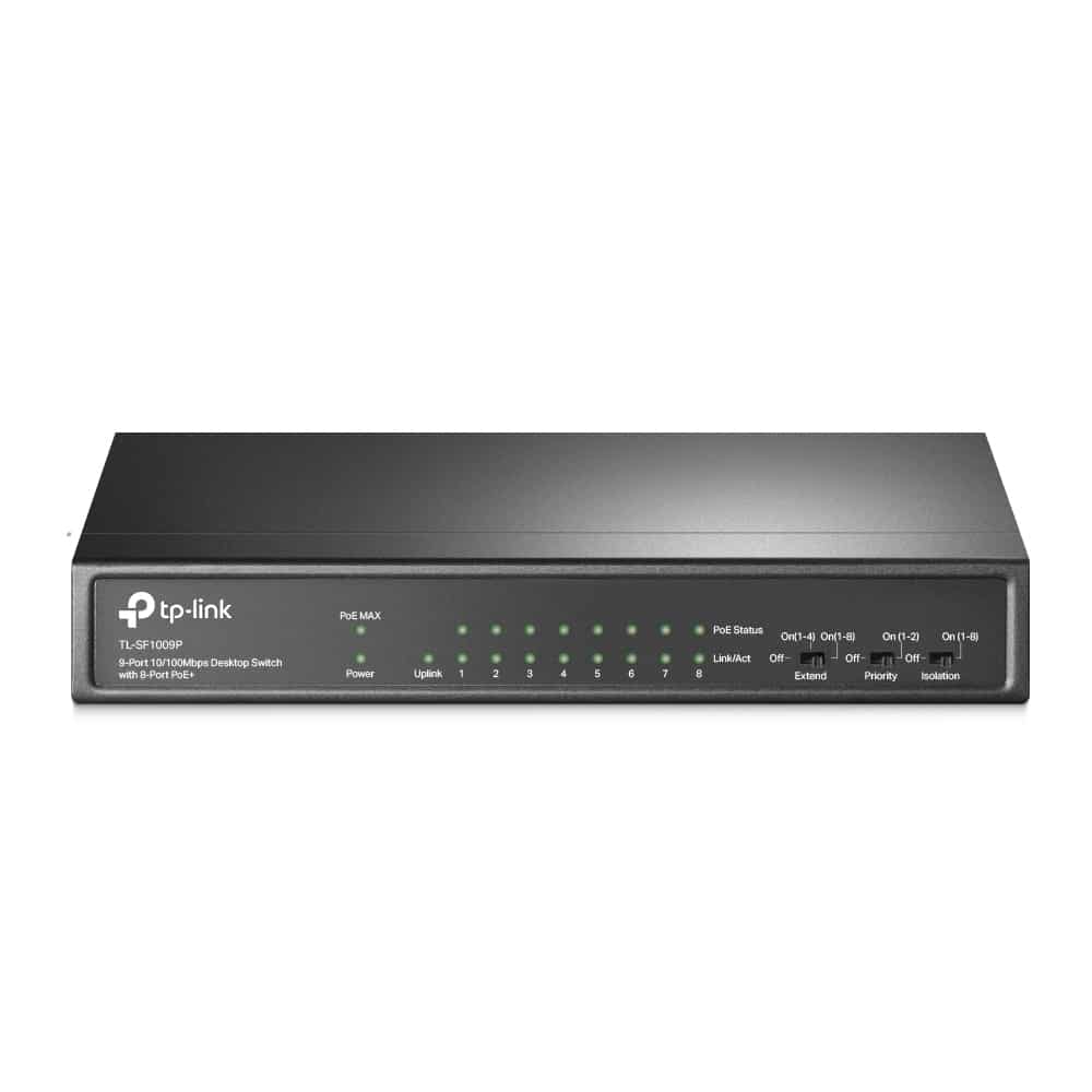 Switch                                                                                                                                                                                        De Escritorio De 9 Puertos A 10 / 100mbps Con 8 Puertos Poe+ -