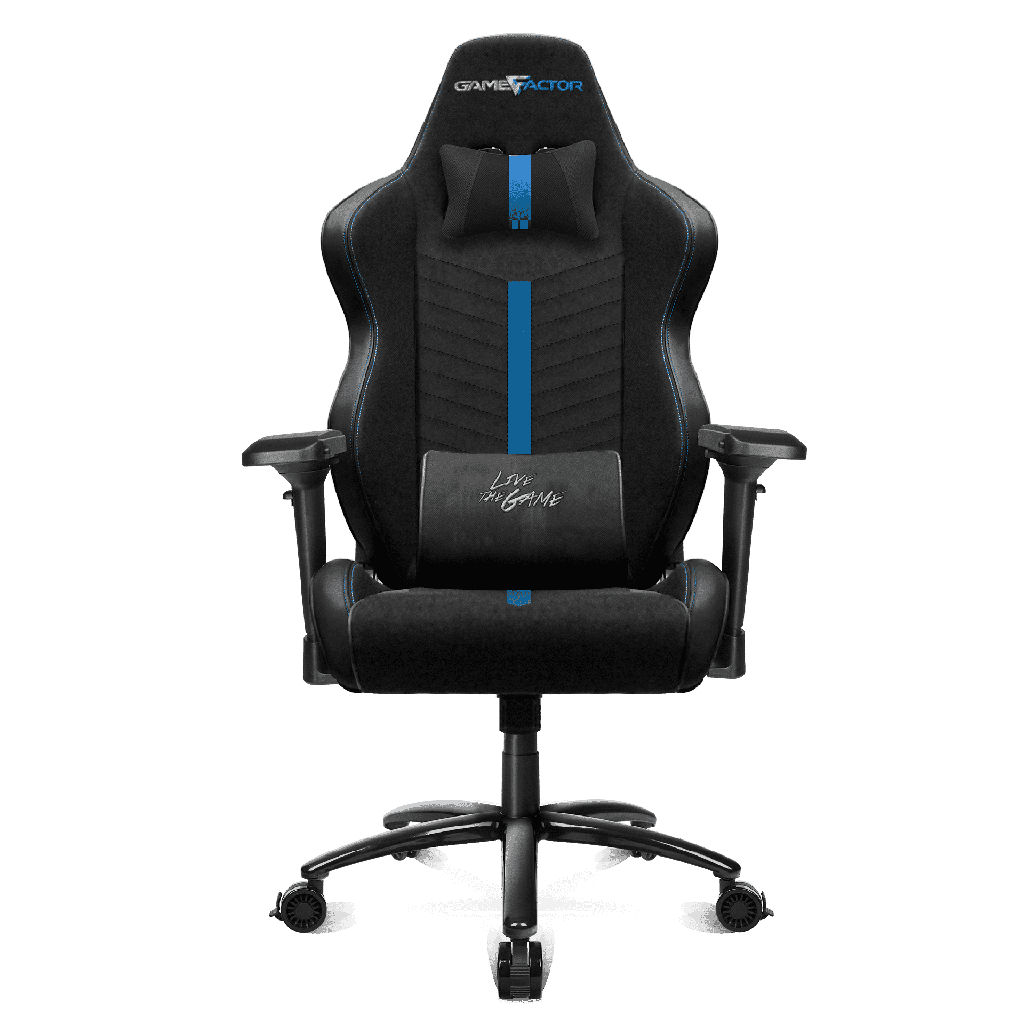 SILLA GAME FACTOR CGC601 XL, TELA, RECLINABLE, NEGRO/AZUL