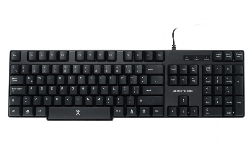 Teclado                                                                                                                                         Alámbrico Perfect Choice - Usb, Qwerty, Alámbrico, Universal, Negro