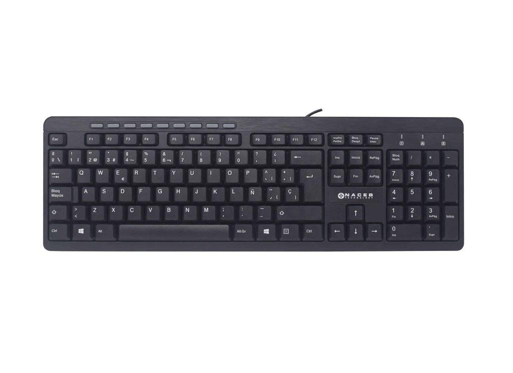 Teclado                                                                                                                                         Multimedia Naceb Technology Na-0109 - Estándar, Negro, Alámbrico