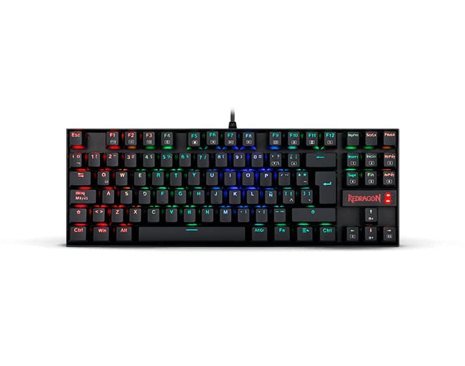 Teclado                                                                                                                                        Mecánico  Redragon Kumara rgb Red Switch - Español, Negro, Rgb