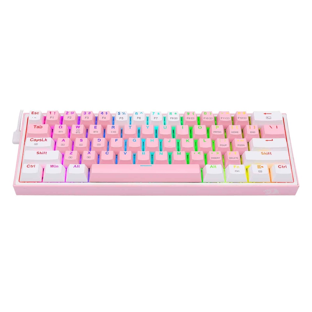 Teclado                                                                                                                                         Mecánico Redragon K616-rgb Pw - Rosa Y Blanco