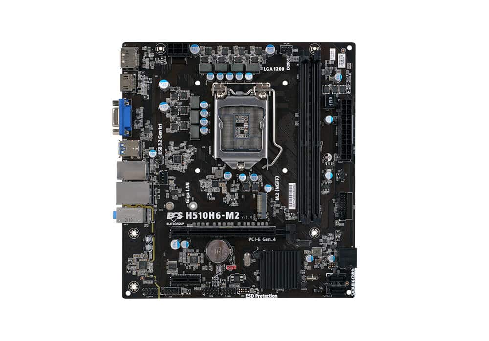 Tarjeta       Madre ECS Micro-atx H510h6-m2, S-1200, Intel H570, Hdmi, 64gb DDR4 Para Intel