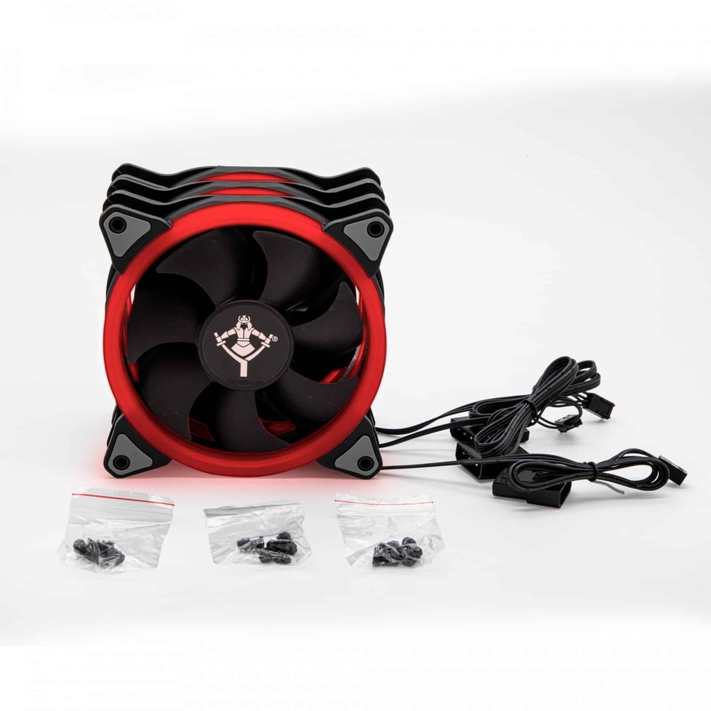 (open                                                                                                                                                                                                                                                                                                                   Box) Ventilador Yeyian Led Rojo Yct-050720r Typhoon,120mm, 3pzas