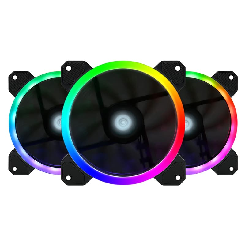 Kit  De 3 X Ventiladores Game Factor, Controlador, Doble Anillo Fkg400