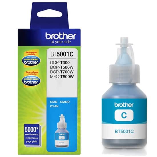 Botella De Tinta Brother Bt5001c Cyan 5,000 Paginas