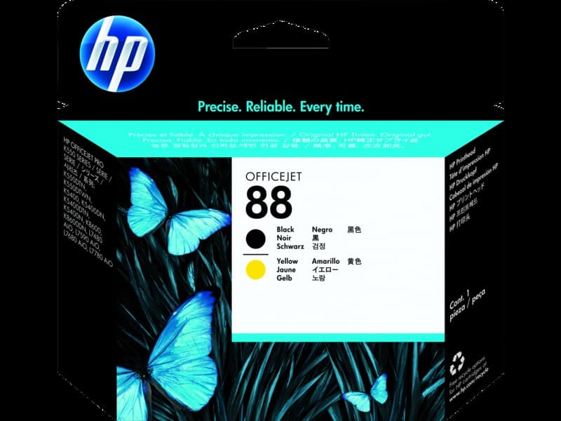 Cabezal                                                                                                                                                                                         Hp 88 Negro Y Amarillo Para Officejet Pro K550dtn (c9381a)