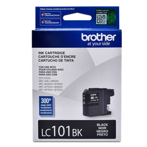 Cartucho  De Tinta Brother Lc101bk Negro Rendimiento De 300 Pag P/j870d