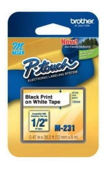 Cinta Brother M231 Negro/blanco 12mm X 8m Pt85 100/110