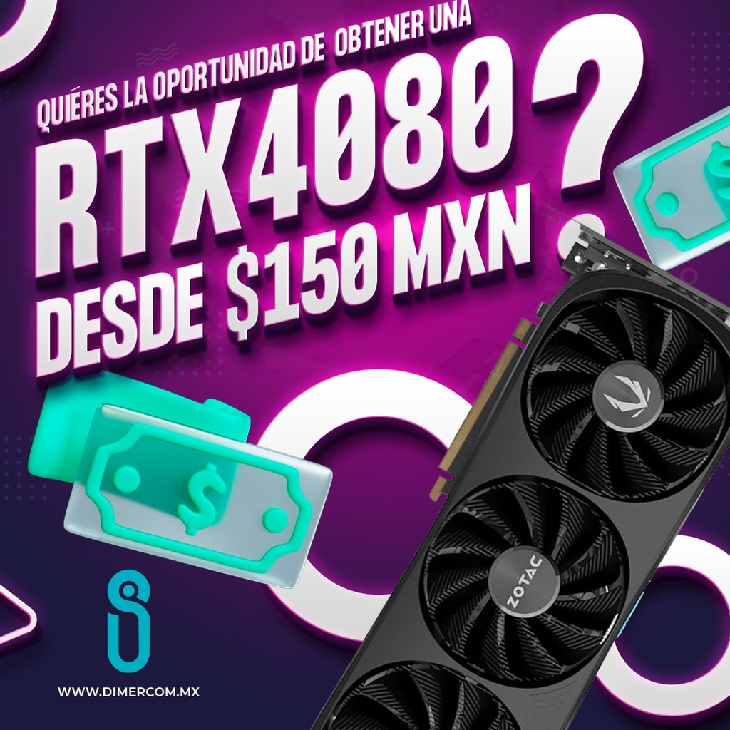 DimerRaffles Tarjeta De Video Zotac Gaming Geforce Rtx 4080 Super Trinity Black 16g (participa por una GPU)
