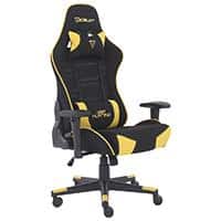 SILLA OCELOT GAMING OST-WILD YELLOW / TELA AUTOMOTRIZ / BASE NYLON AJUSTABLE / DESCANSABRAZOS 1D / PISTON CLASE 4 / RECLINABLE 90-155 GRADOS / HASTA 150KG / COJINES LUMBAR Y CERVICAL / COLOR NEGRO CON AMARILLO