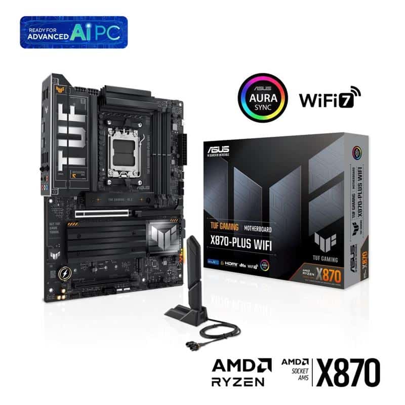 Tarjeta Madre ASUS TUF GAMING X870-PLUS WIFI, S-AM5, AMD X870, HDMI, 192GB DDR5 para AMD (pue)