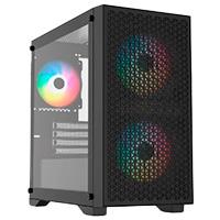 GABINETE GAMER BALAM RUSH CARBONO AIRCOOL 4000A / MINI TORRE / MINI ITX, MICRO ATX / CRISTAL TEMPLADO , MALLA / VENTILADORES ARGB NEGRO / BR-938853 (PUE)