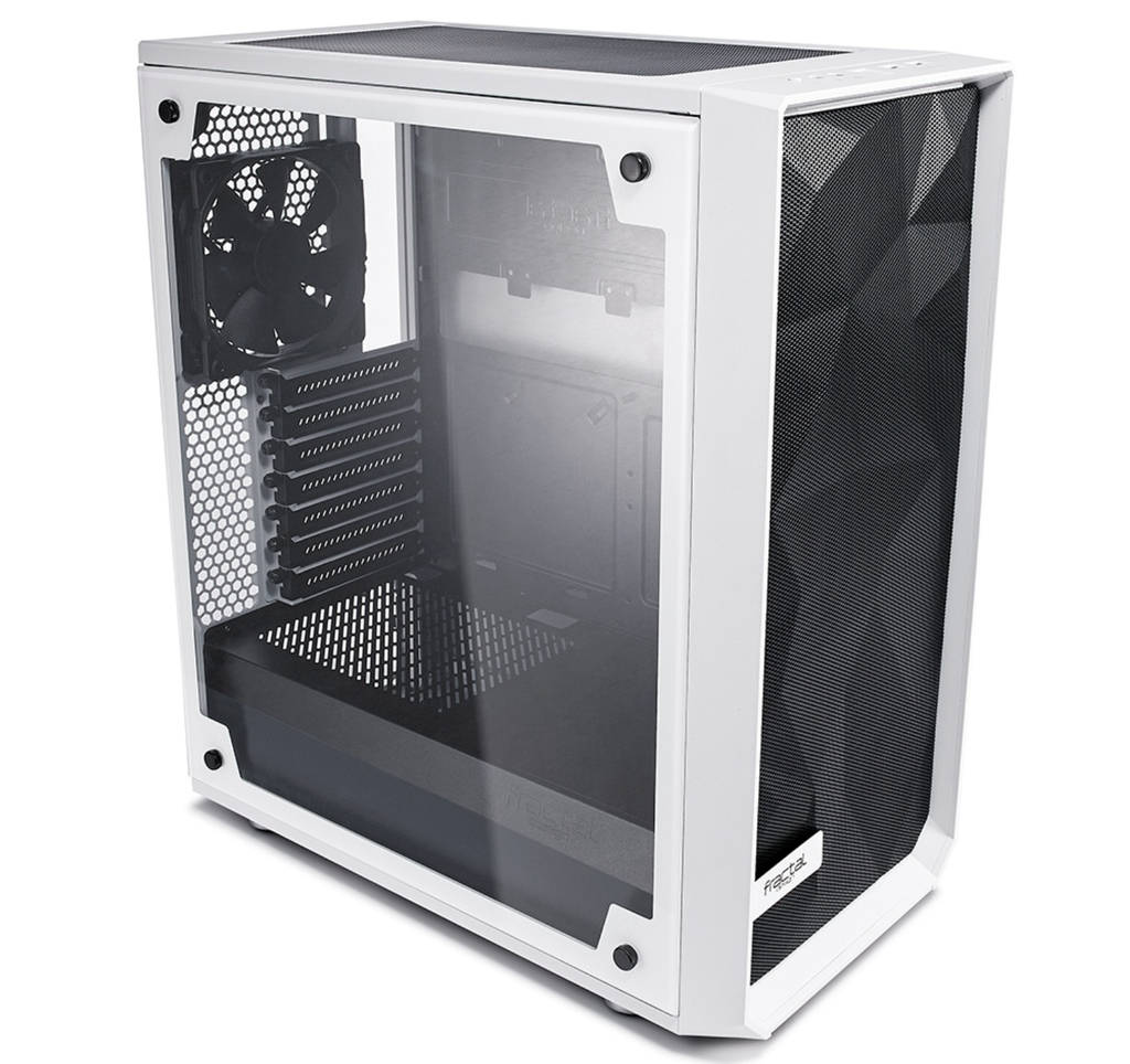 Gabinete Fractal Design Meshify C - TG, Midi-Tower, ATX/Micro-ATX/Mini-ITX, USB 3.0, sin Fuente, 2 Ventiladores Instalados, Blanco
