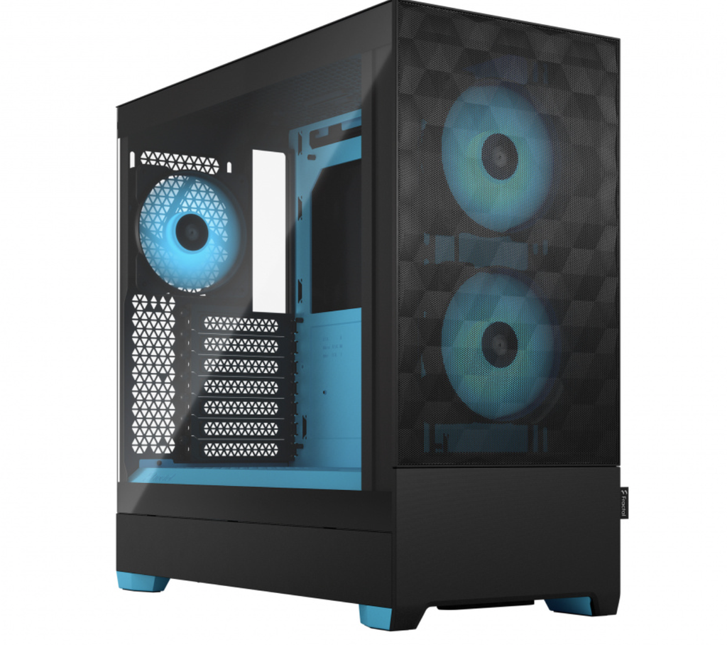 Gabinete Fractal Design Pop Air con Ventana RGB, ATX, Mini-ITX/ATX/Micro-ATX, USB 3.0, sin Fuente, Negro/Azul