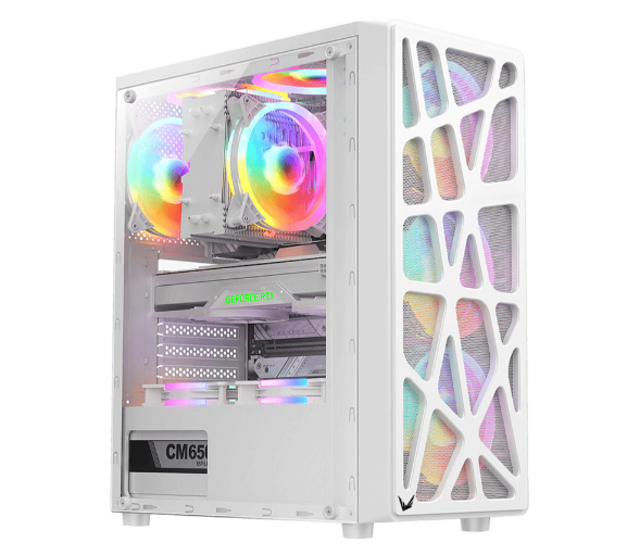 Gabinete Formula Mana Ventiladores Led, Mid Atx, Usb 3.0,type-c, White
