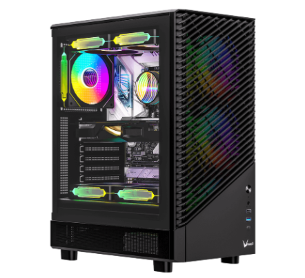 Gabinete Formula Mana Geometry Mid Atx, Usb 3.0, Type-c, Black