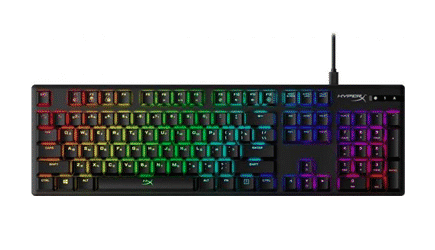 TECLADO MECANICO PARA GAMING HYPERX ALLOY ORIGINS RGB SWITCH BLUE EN ESPAÑOL HX-KB6BLX-LA