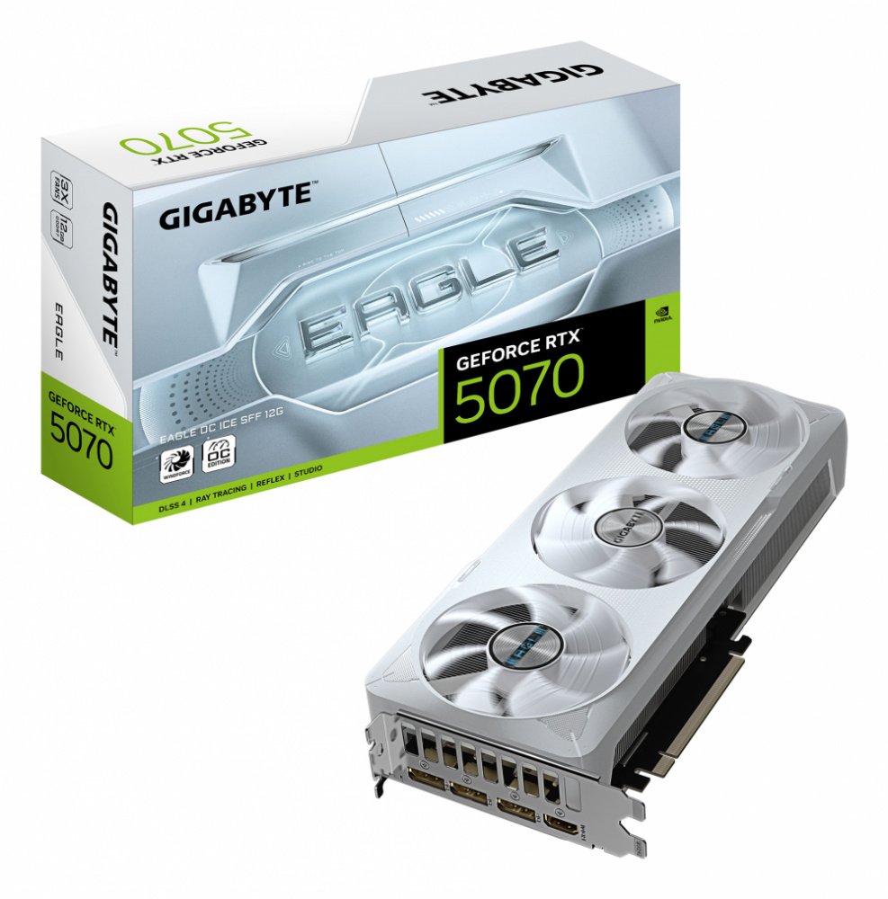 Tarjeta de Video Gigabyte NVIDIA RTX 5070 EAGLE OC ICE SFF, 12GB 192-bit GDDR7 GV-N5070EAGLEOC ICE-12GD
