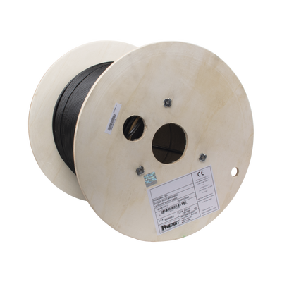 Bobina De Cable Utp De 4 Pares, Pannet, Para Exterior Con Gel, Cat6 (23 Awg), Industrial Para Climas Extremos, Color Negro, 305 M