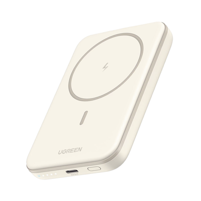 Power Bank Magsafe De 5000mah | 15w | Carga Inalámbrica Y Por Cable Usb-c | Sistema De Protección Inteligente | Tecnología De Carga Rápida | Ultra Delgado | Ultra Ligero | Compatible Con Iphone 15/14/13/12 | Color Beige.