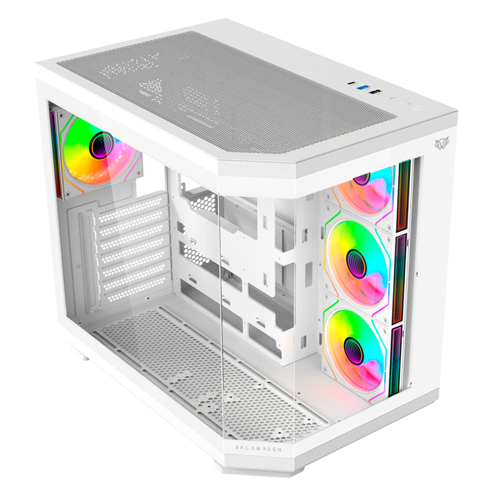 Gabinete Balam Rush Tank 9600 M-atx Cristal Argb  Blanco Br-938686