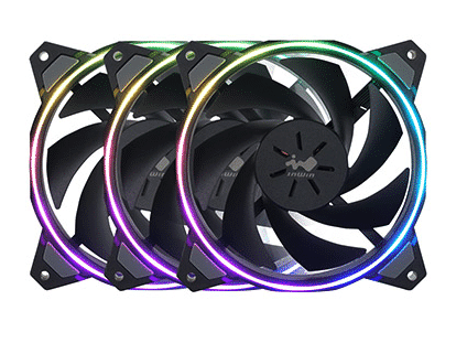 KIT DE VENTILADOR IN WIN SIRIUS LOOP TRIPLE PACK3PZ LED COLORES CONECTOR 4 CONTACTOS DC12V