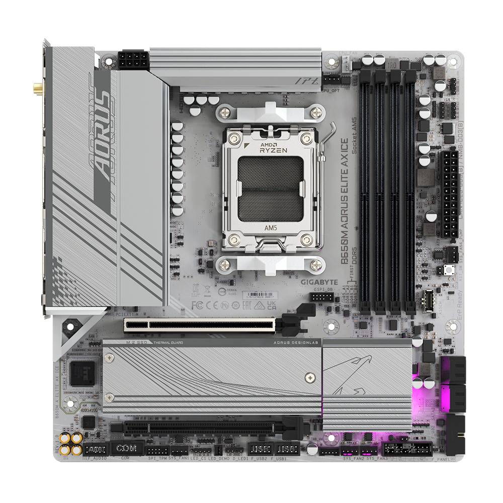 Tarjeta Madre Gigabyte B650M AORUS ELITE AX ICE, Micro-ATX, Socket AM5