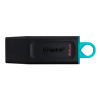 Memoria Flash Usb Kingston Data Traveler Exodia 64gb Gen 1 3.2 Tipo A Negro C/anillo Azul Ocean
