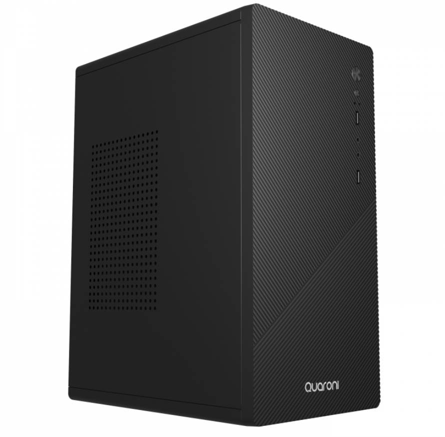 Gabinete Micro Torre Quaroni Micro Atx, Mini Itx / 2usb 2.0 / Front Zigzag/ Fuente 500 W/1