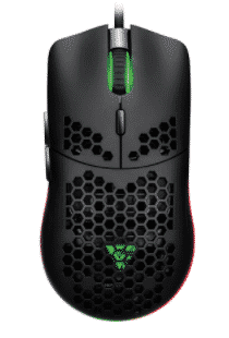 MOUSE PARA GAMING GAME FACTOR LASER MOG601 NEGO 16000 DPI PIXART 3389 7 BOTONES RGB ULTRALIGHT