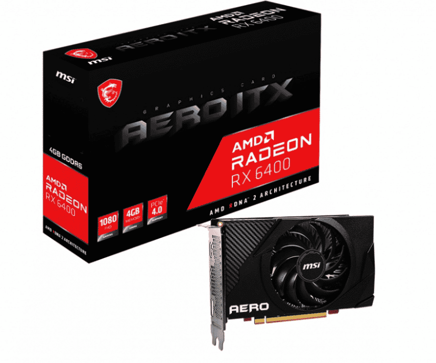 Tarjeta de Video MSI AMD Radeon RX 6400 AERO ITX 4GB 64-bit GDDR6