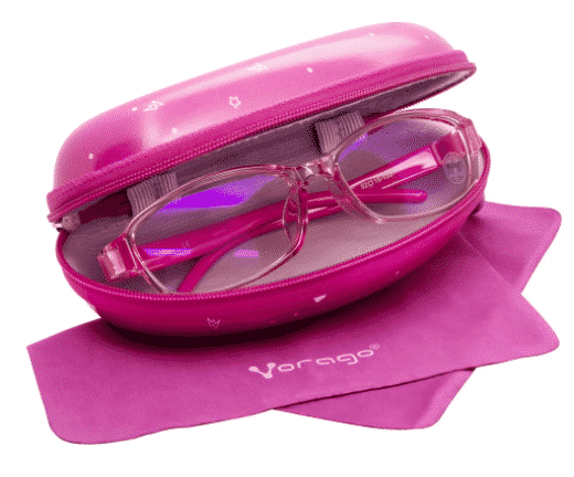 LENTES PARA PC/TABLET VORAGO KG200-PK KIDS ANTI BLUE LIGHT CON ESTUCHE COLOR ROSA