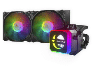 WATERCOOLING COUGAR HELOR 240 RGB 12V 1800RPM 2 VENTILADORES (incluye bracket intel 1700)