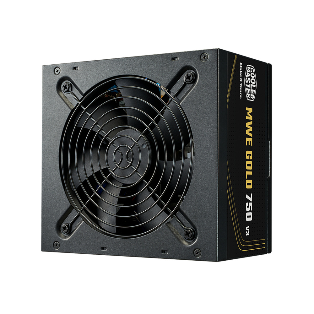 Fuente De Poder Cooler Master 750w Mwe V3 Atx 3.1/80plus Gold Certificada/no Modular/gamer