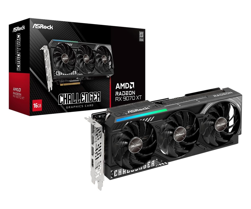Tarjeta De Video Asrock Amd Radeon Rx 9070 Xt Challenger/16gb Gddr6/pcie 5.0 X 16/128 Bits/boost