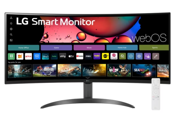 Monitor Lg Smart 34sr60qc-b Curvo Wqhd Webos 34 Pulg,panel Va,100hz,3440x1440,21:9,srgb
