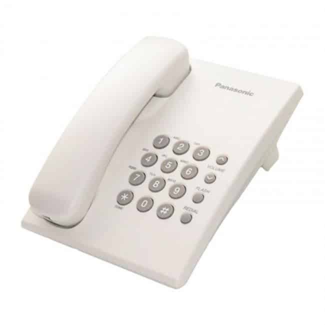 Panasonic                                                                                                                                                                                         Telefono Alambrico Basico Sinmemorias Blanco(kx-ts500mew)
