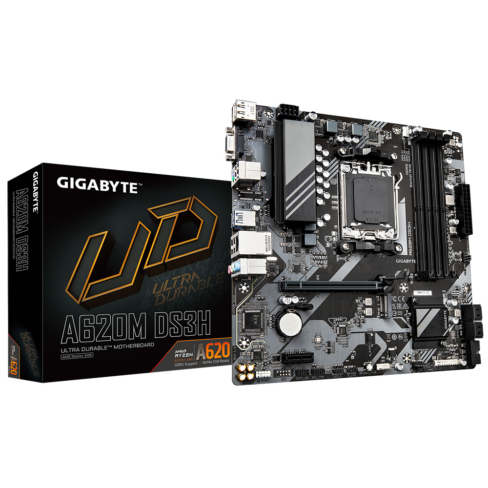 Tarjeta Madre Gigabyte A620m Ds3h / Amd Socket Am5 / Ddr5 / Dp / Hdmi / Micro Atx / Gama Basica