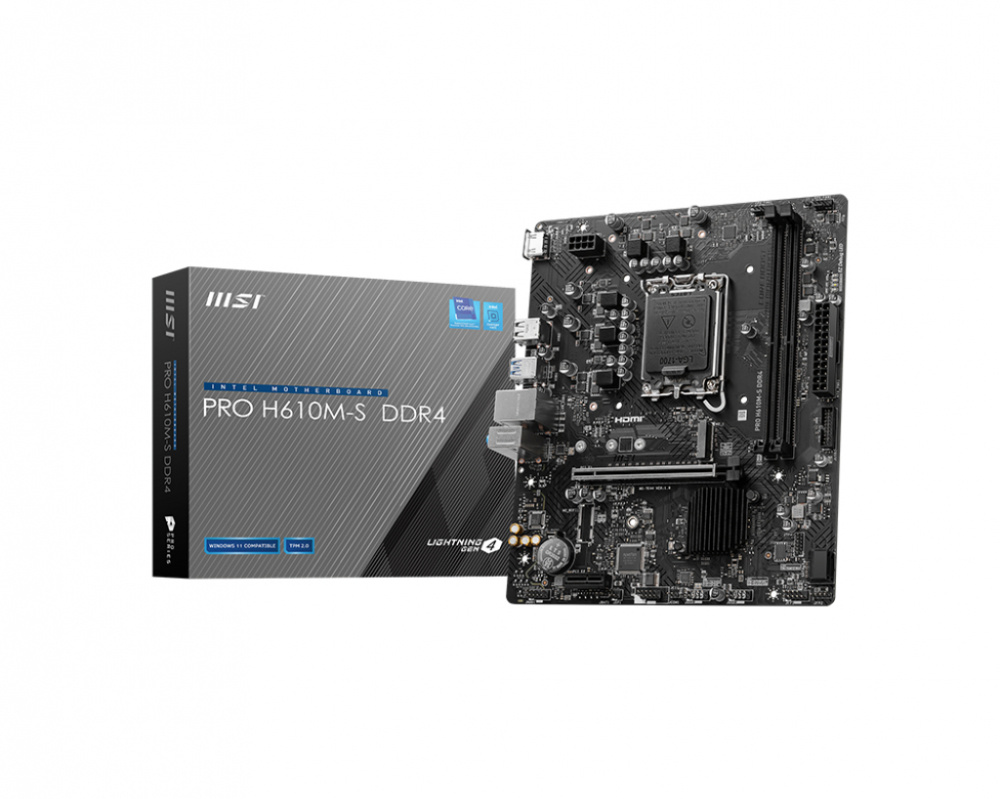 MB MSI MICROATX PRO H610M S DDR4 S1700 INTEL H610 HDMI 64GB DDR4 PRO H610M S DDR4