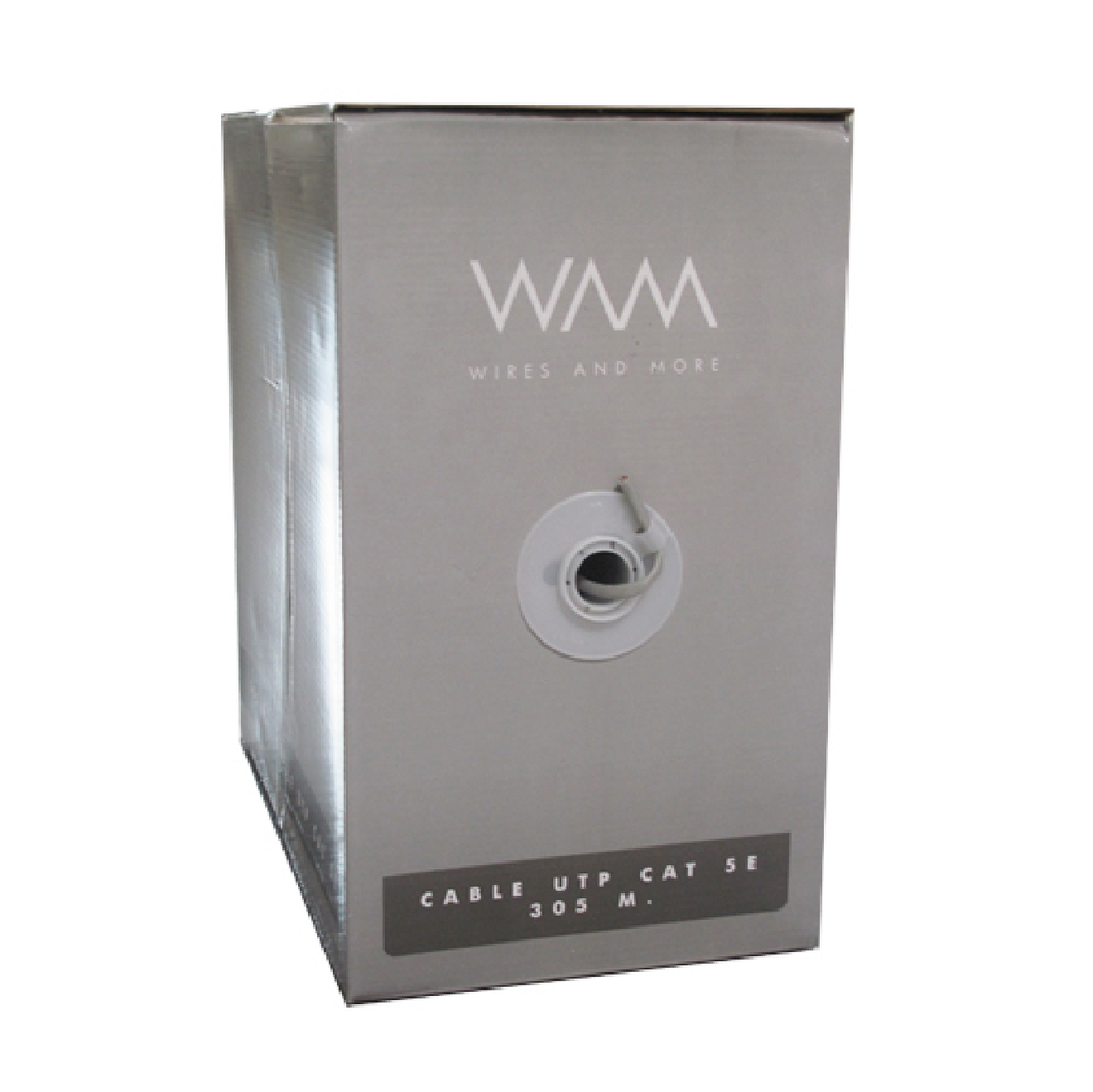 Wam  Bobina Cable Utp Cat5e Cca Interior Gris 305m (cat5e-gris)