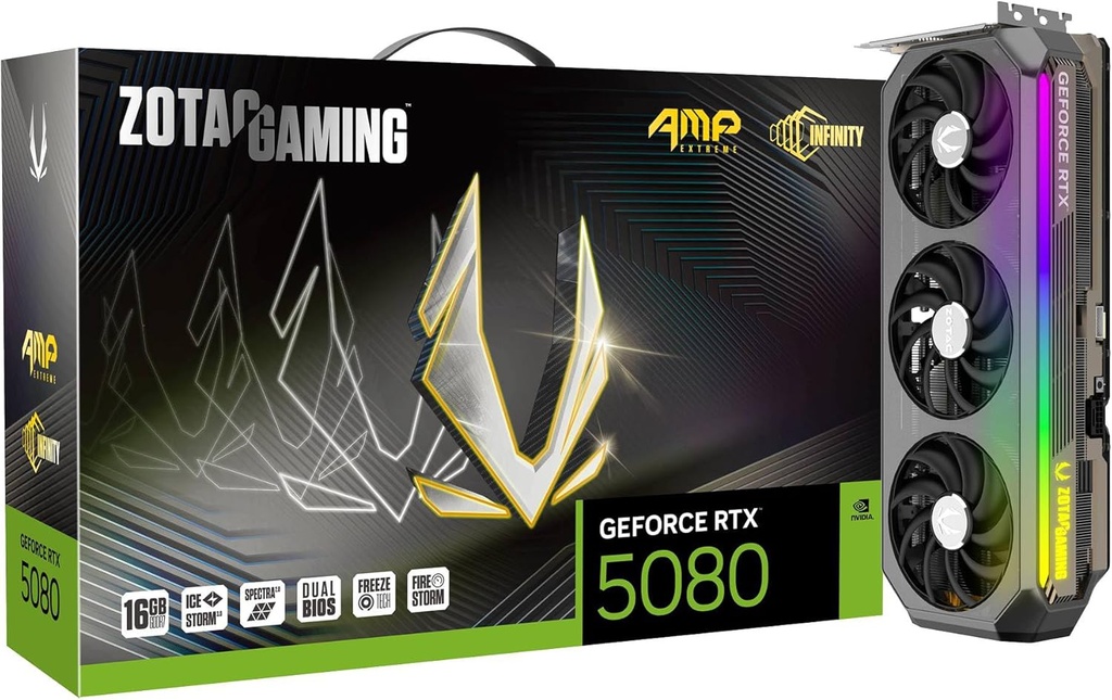 Tarjeta De Video Zotac Gaming Geforce Rtx 5080 Amp Extreme Infinity 16gb Gddr7 256bits