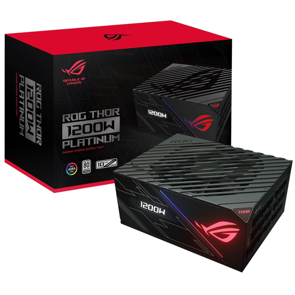 FUENTE DE PODER ASUS ROG-THOR-1200P PLATINUM AURA SYNC