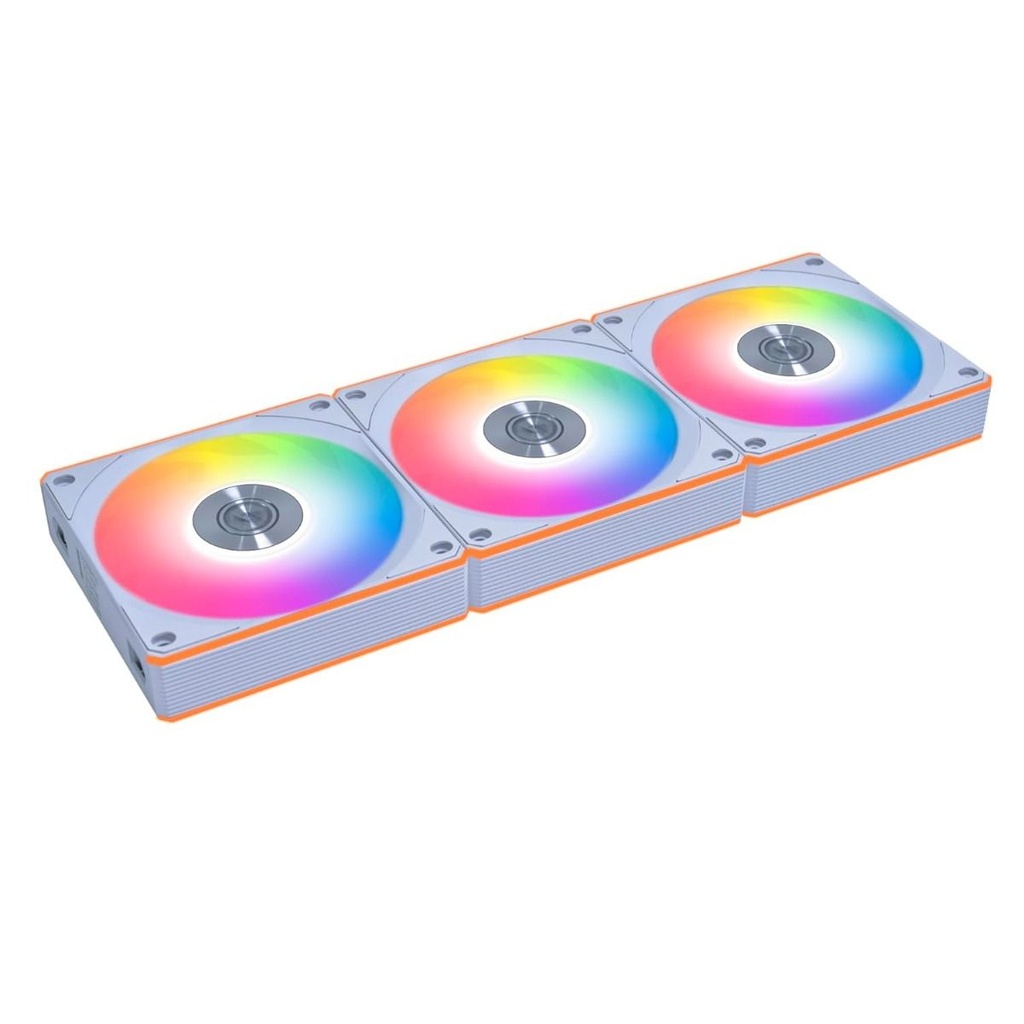 Kit 3 Ventiladores Lian Li Unifan Cl White Aspas Invertidas Rgb C/ Control Inal. Wireless 120mm
